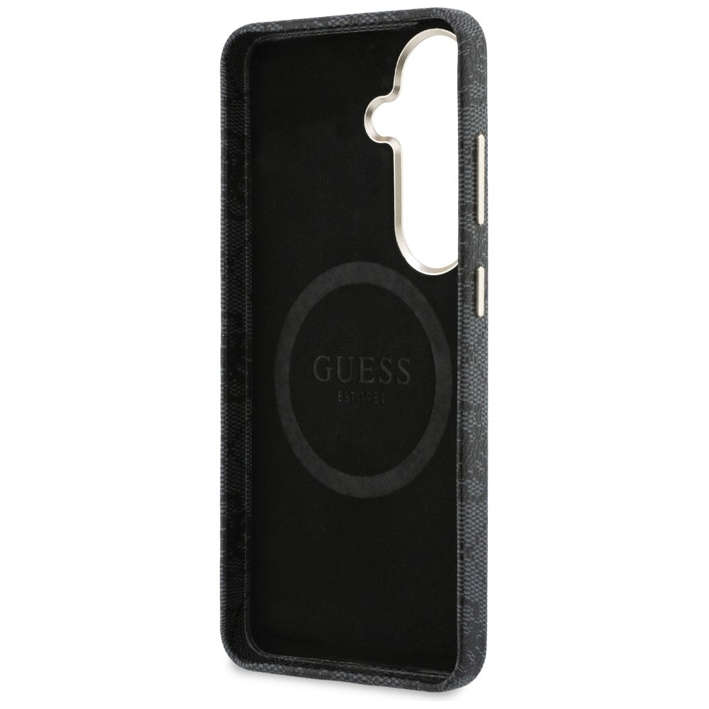 MagSafe futrola za Samsung Galaxy S26 S942, Guess, 4G Script Logo, Crna