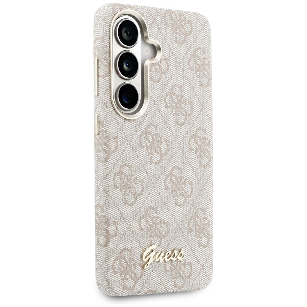 MagSafe torbica za Samsung Galaxy S26 S942, Guess, 4G Script Logo, Roza