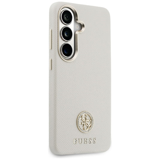 MagSafe futrola za Samsung Galaxy S26 S942, Guess, Rhinestone Round Logo, Bež