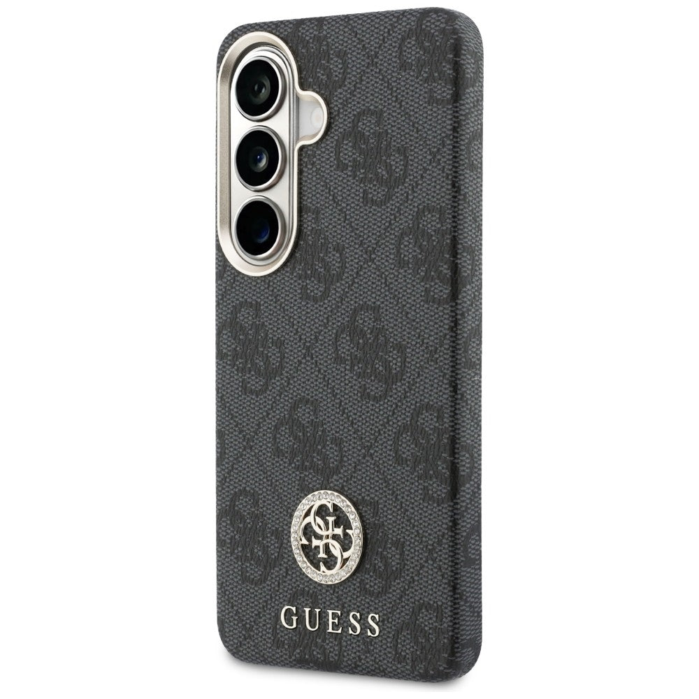 MagSafe torbica za Samsung Galaxy S26 S942, Guess, Rhinestone Round Logo, Crna