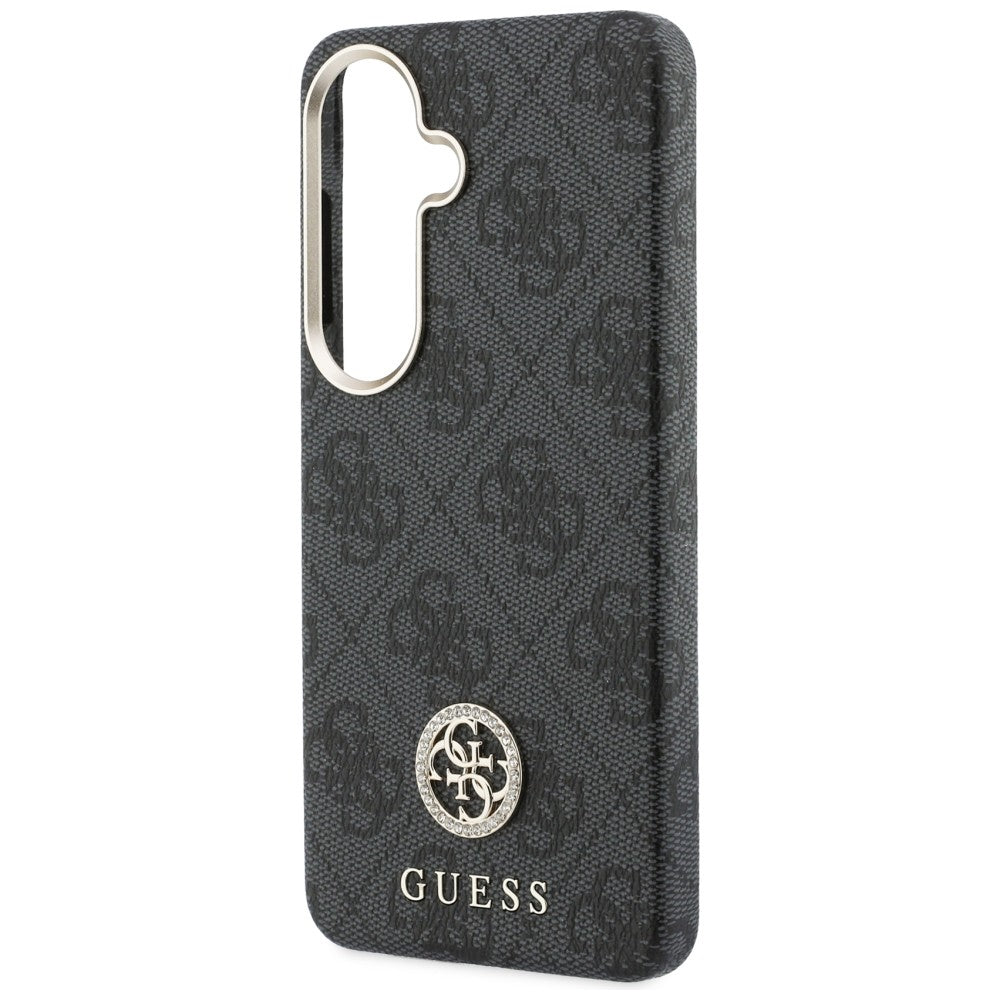 MagSafe torbica za Samsung Galaxy S26 S942, Guess, Rhinestone Round Logo, Crna