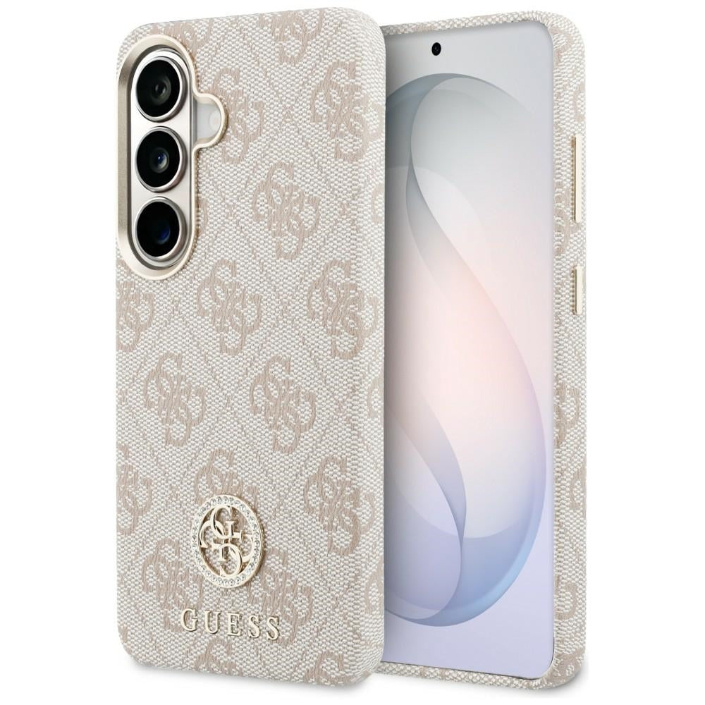 Futrola MagSafe za Samsung Galaxy S26 S942, Guess, Rhinestone Round Logo, Roza