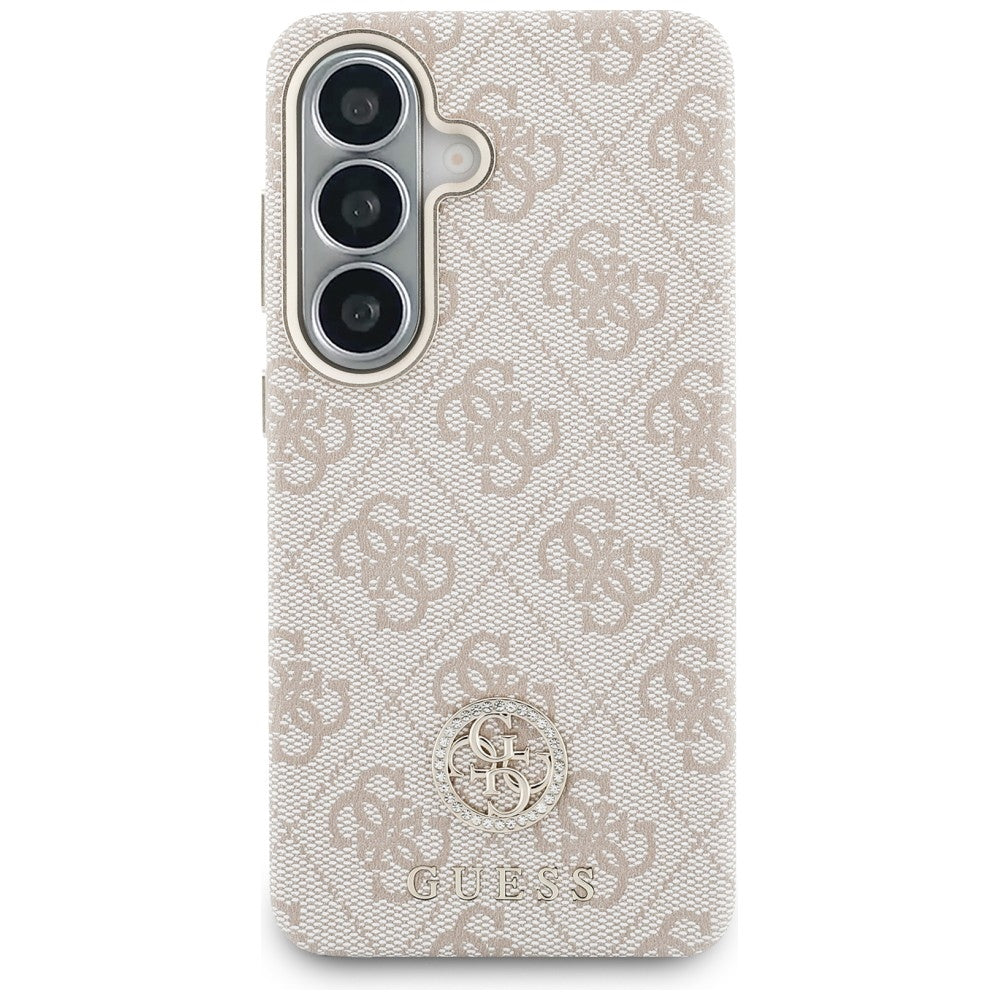 Futrola MagSafe za Samsung Galaxy S26 S942, Guess, Rhinestone Round Logo, Roza
