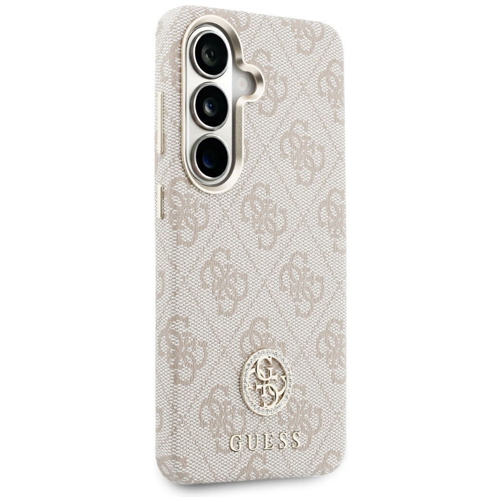 Futrola MagSafe za Samsung Galaxy S26 S942, Guess, Rhinestone Round Logo, Roza