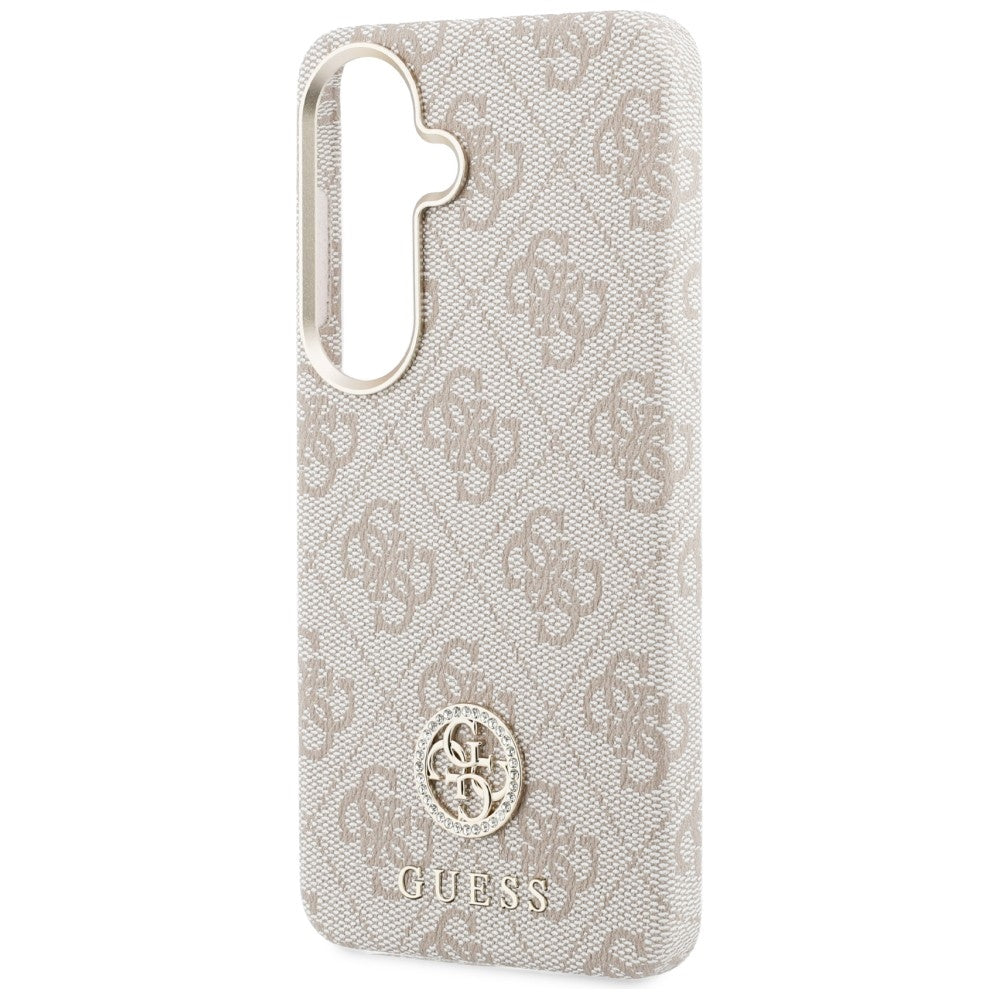 Futrola MagSafe za Samsung Galaxy S26 S942, Guess, Rhinestone Round Logo, Roza
