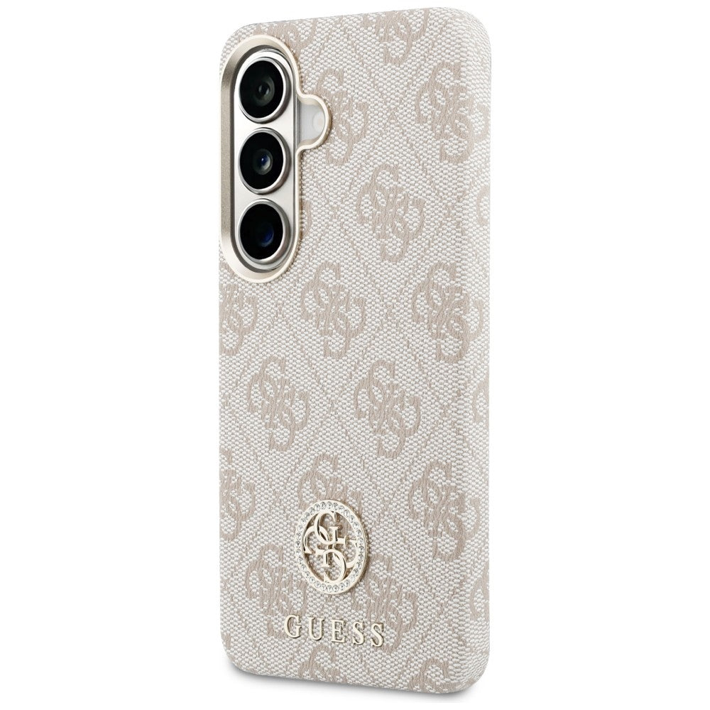 Futrola MagSafe za Samsung Galaxy S26 S942, Guess, Rhinestone Round Logo, Roza