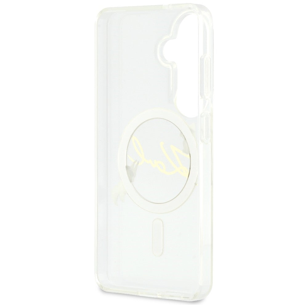 MagSafe maska za Samsung Galaxy S26 S942, Karl Lagerfeld, IML Choupette Karl Script Logo, Bijela