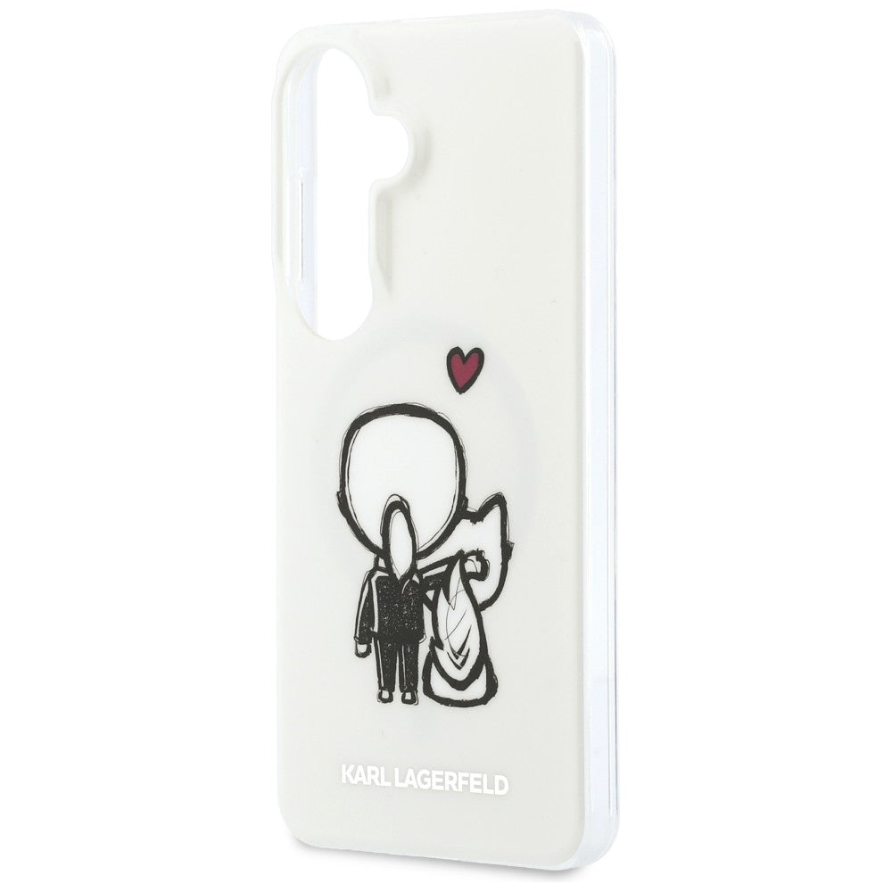 MagSafe maska za Samsung Galaxy S26 S942, Karl Lagerfeld, IML Karl & Choupette Back Logo, Bijela