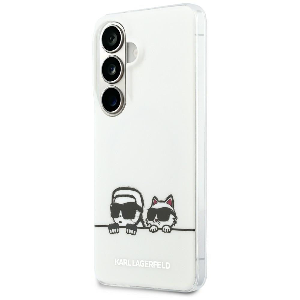 Futrola MagSafe za Samsung Galaxy S26 S942, Karl Lagerfeld, IML Karl & Choupette Peekaboo Logo, Bijela