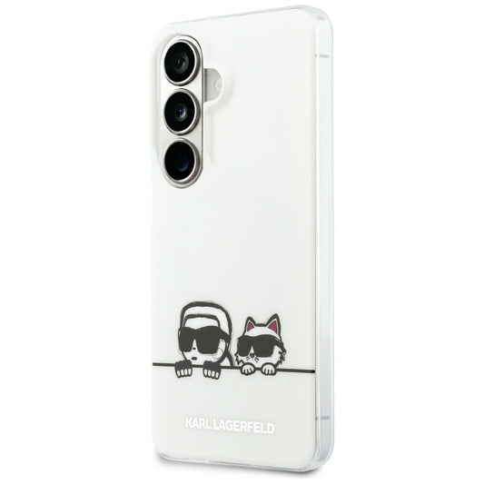 Futrola MagSafe za Samsung Galaxy S26 S942, Karl Lagerfeld, IML Karl & Choupette Peekaboo Logo, Bijela