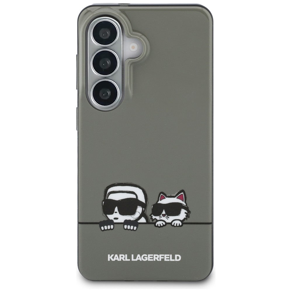 Futrola MagSafe za Samsung Galaxy S26 S942, Karl Lagerfeld, IML Karl & Choupette Peekaboo Logo, Crna
