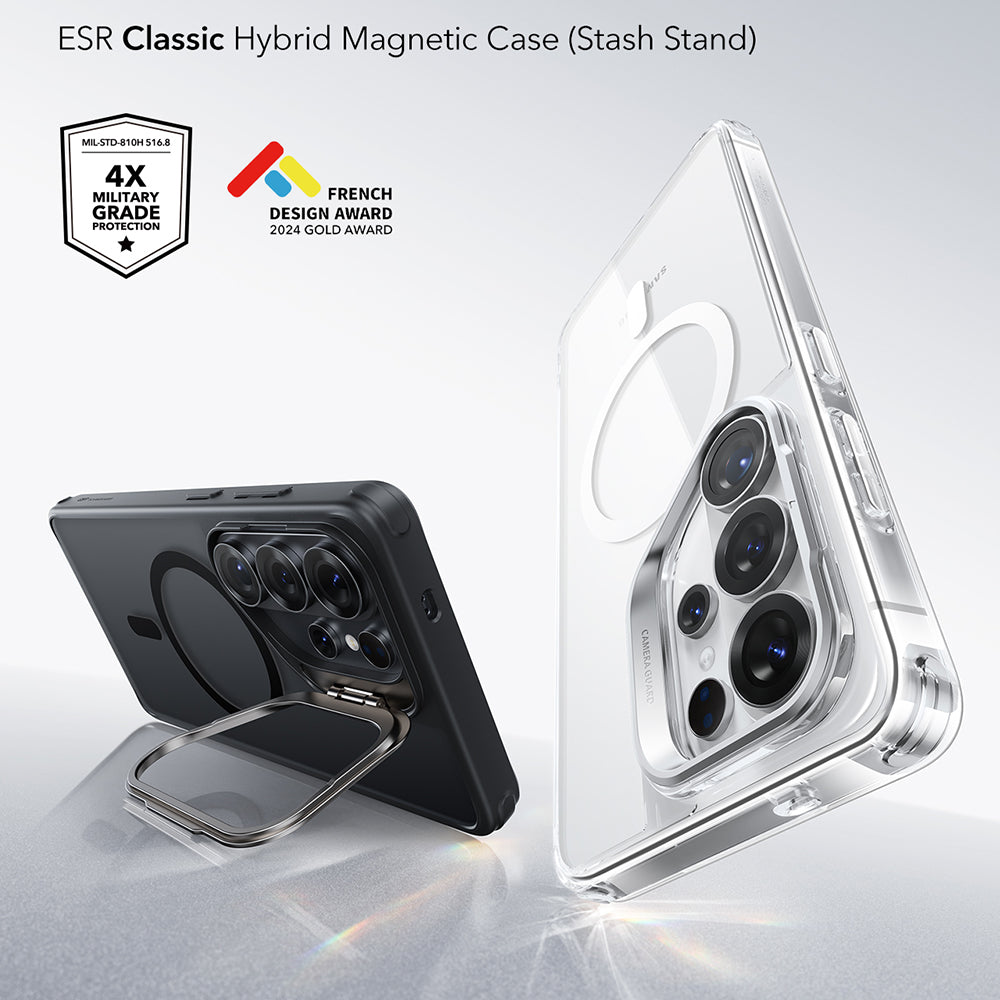 Futrola MagSafe za Samsung Galaxy S26 Ultra S948, ESR, Classic Hybrid Kickstand, Satin Crna