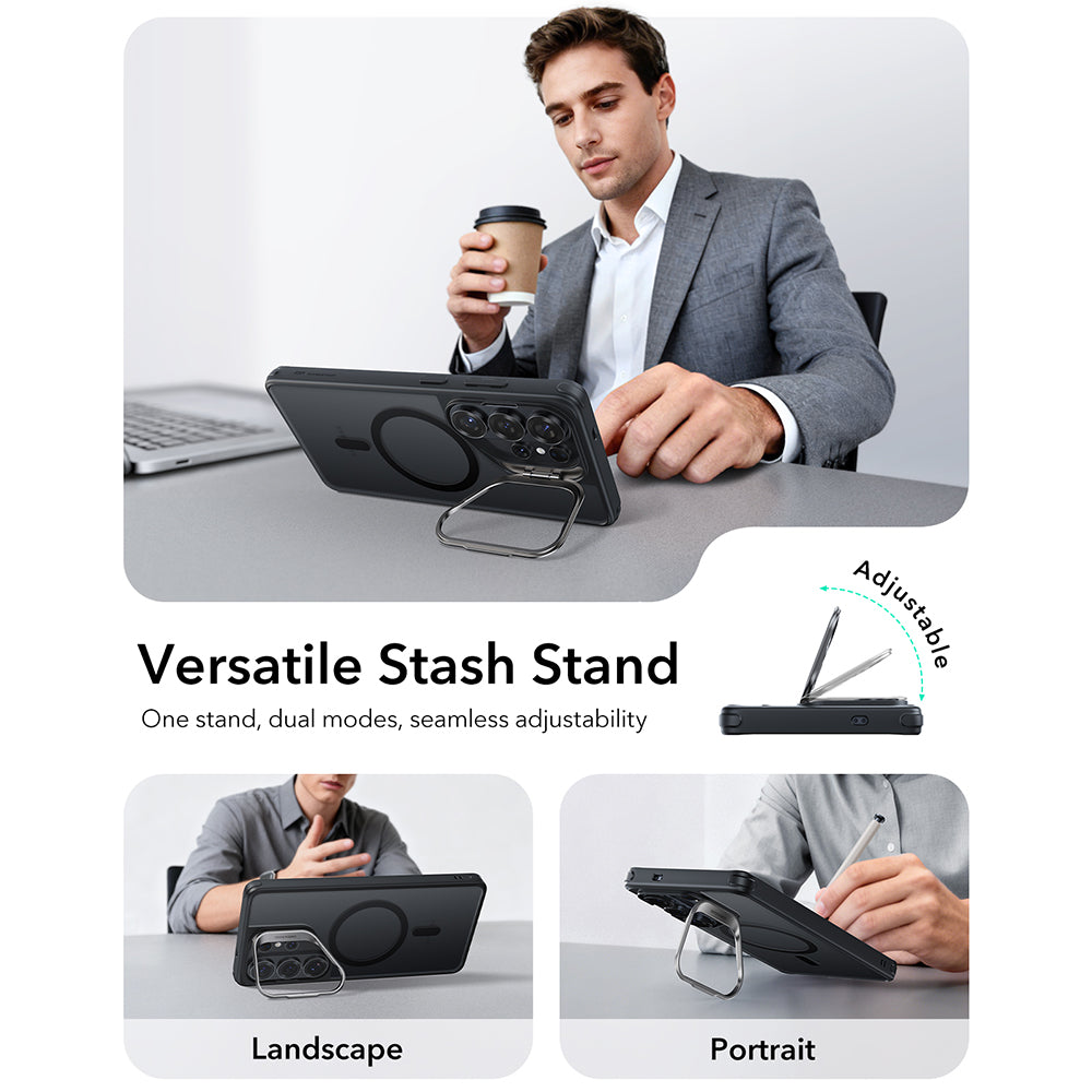 Futrola MagSafe za Samsung Galaxy S26 Ultra S948, ESR, Classic Hybrid Kickstand, Satin Crna