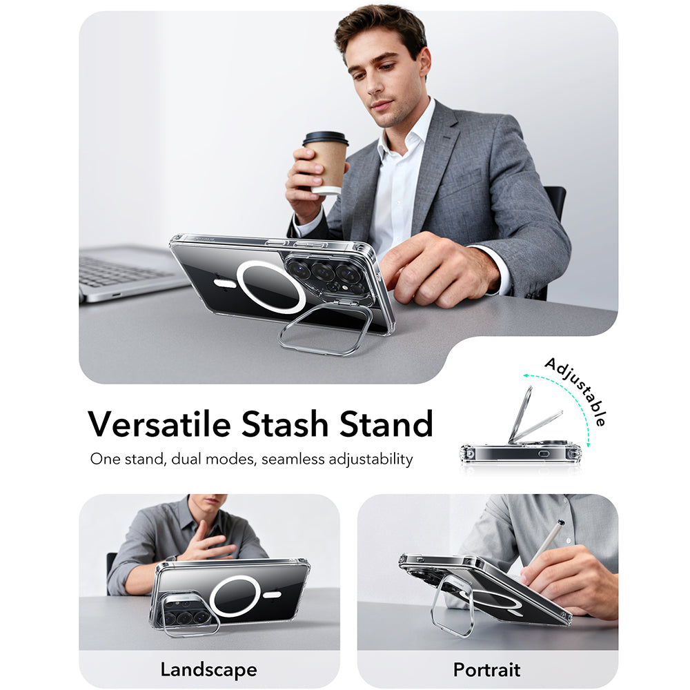 Futrola MagSafe za Samsung Galaxy S26 Ultra S948, ESR, Classic Hybrid Kickstand, Prozirna
