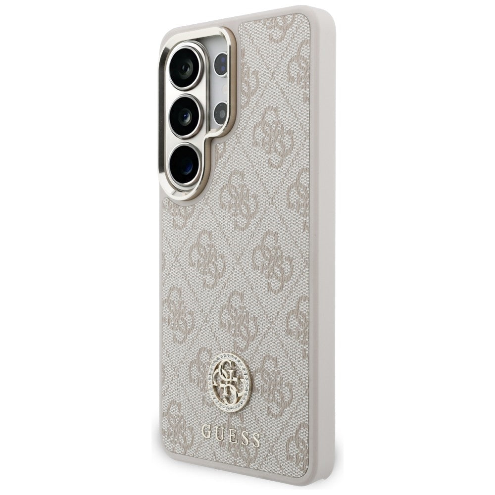 MagSafe futrola za Samsung Galaxy S26 Ultra S948, GUESS, 4G Big Rhinestone Triangle Strap, Roza