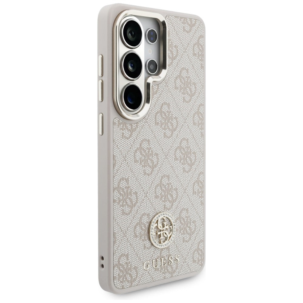 MagSafe futrola za Samsung Galaxy S26 Ultra S948, GUESS, 4G Big Rhinestone Triangle Strap, Roza
