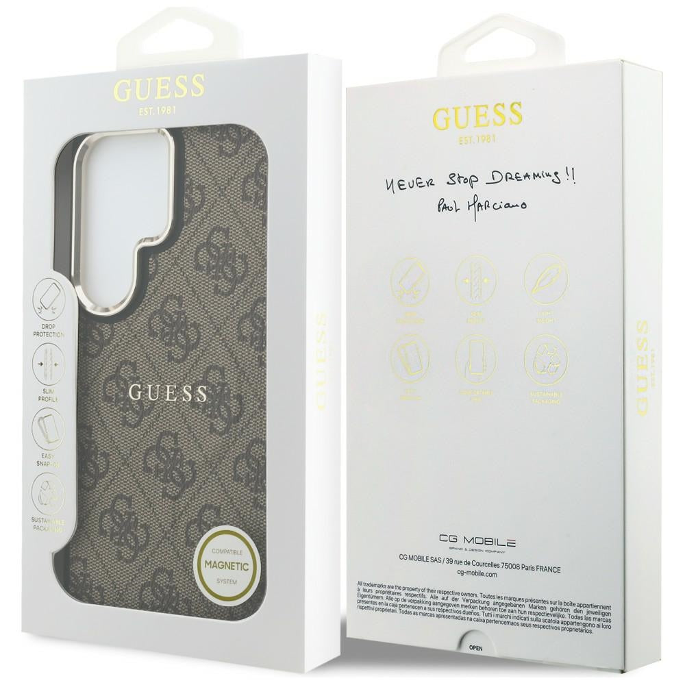 MagSafe futrola za Samsung Galaxy S26 Ultra S948, Guess, 4G Embossed Ring, smeđa