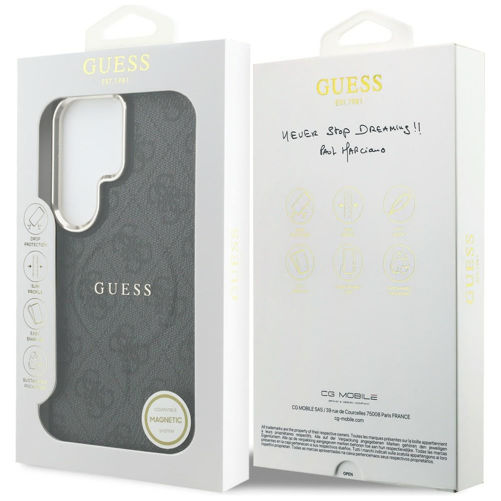 MagSafe futrola za Samsung Galaxy S26 Ultra S948, Guess, 4G Embossed Ring, Crna