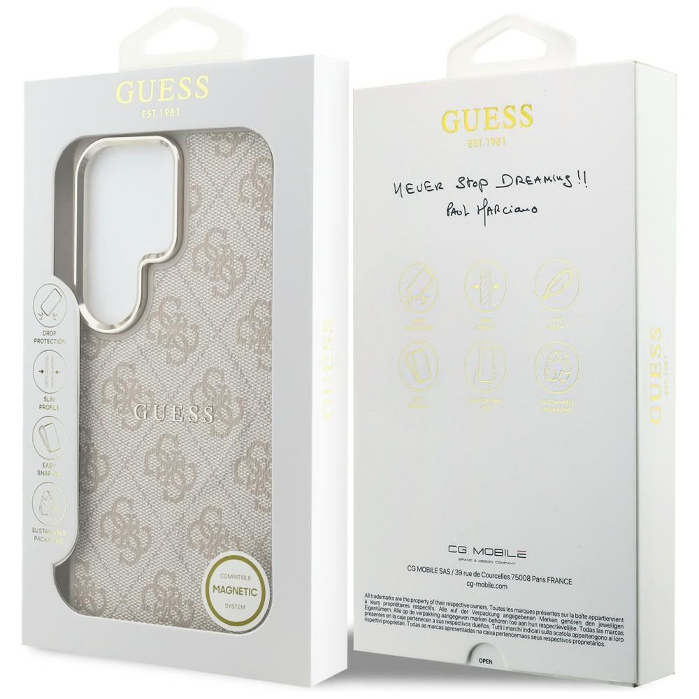 MagSafe futrola za Samsung Galaxy S26 Ultra S948, Guess, 4G Embossed Ring, Roza