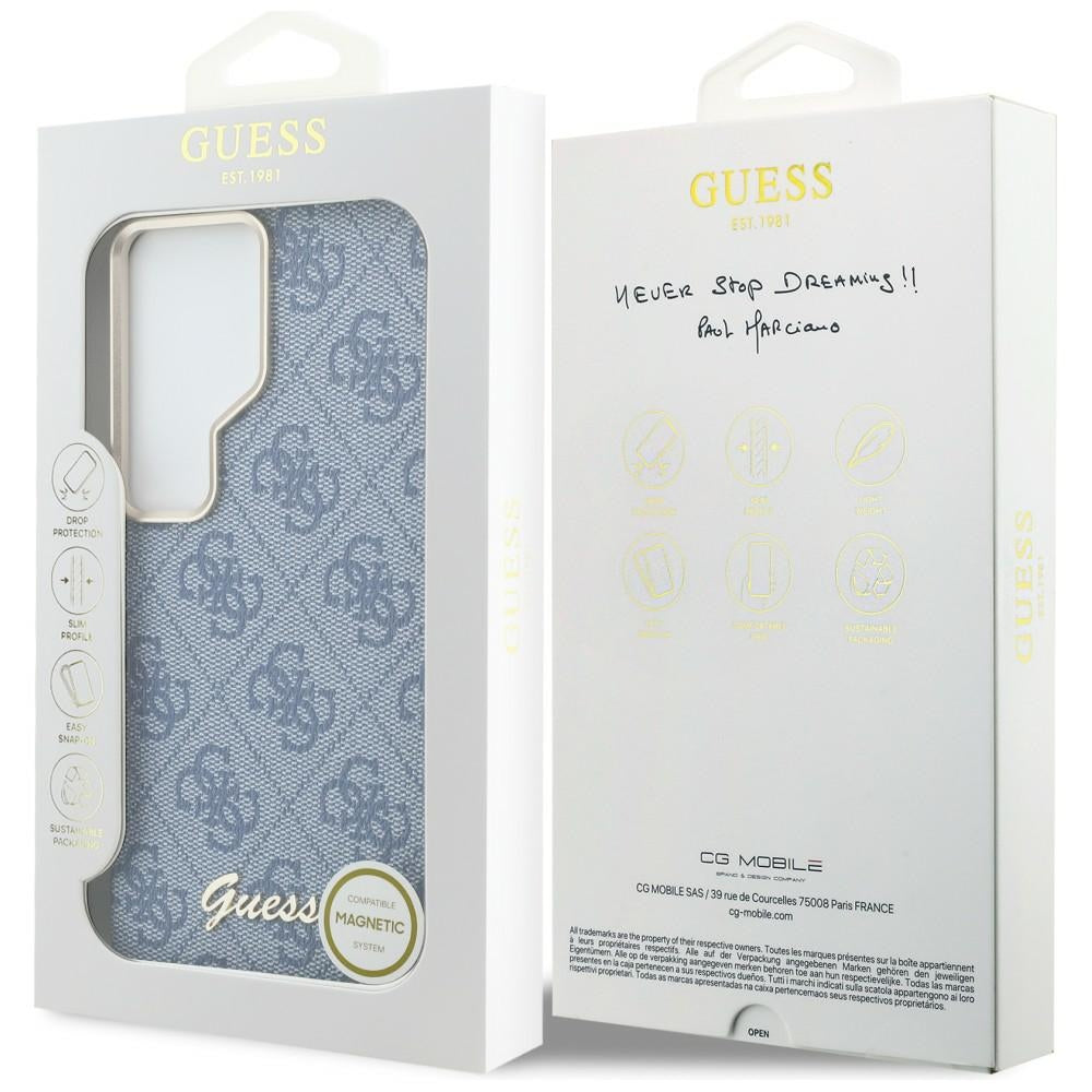 MagSafe futrola za Samsung Galaxy S26 Ultra S948, Guess, 4G Script Logo, Plava