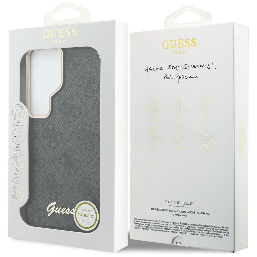 MagSafe futrola za Samsung Galaxy S26 Ultra S948, Guess, 4G Script Logo, Crna