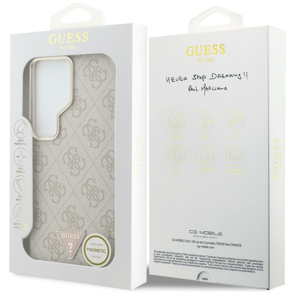 MagSafe futrola za Samsung Galaxy S26 Ultra S948, Guess, 4G Triangle Logo, Roza