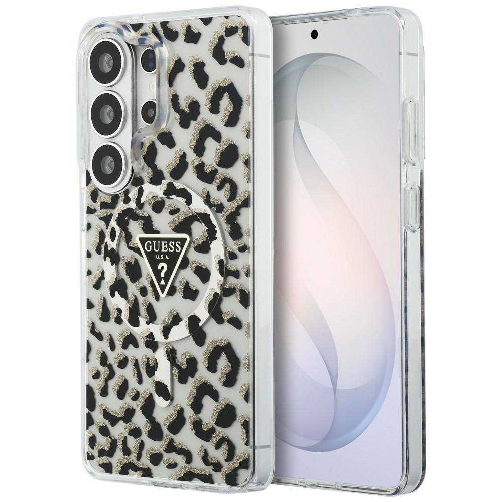 Futrola MagSafe za Samsung Galaxy S26 Ultra S948, Guess, IML Leopard uzorak, Crna
