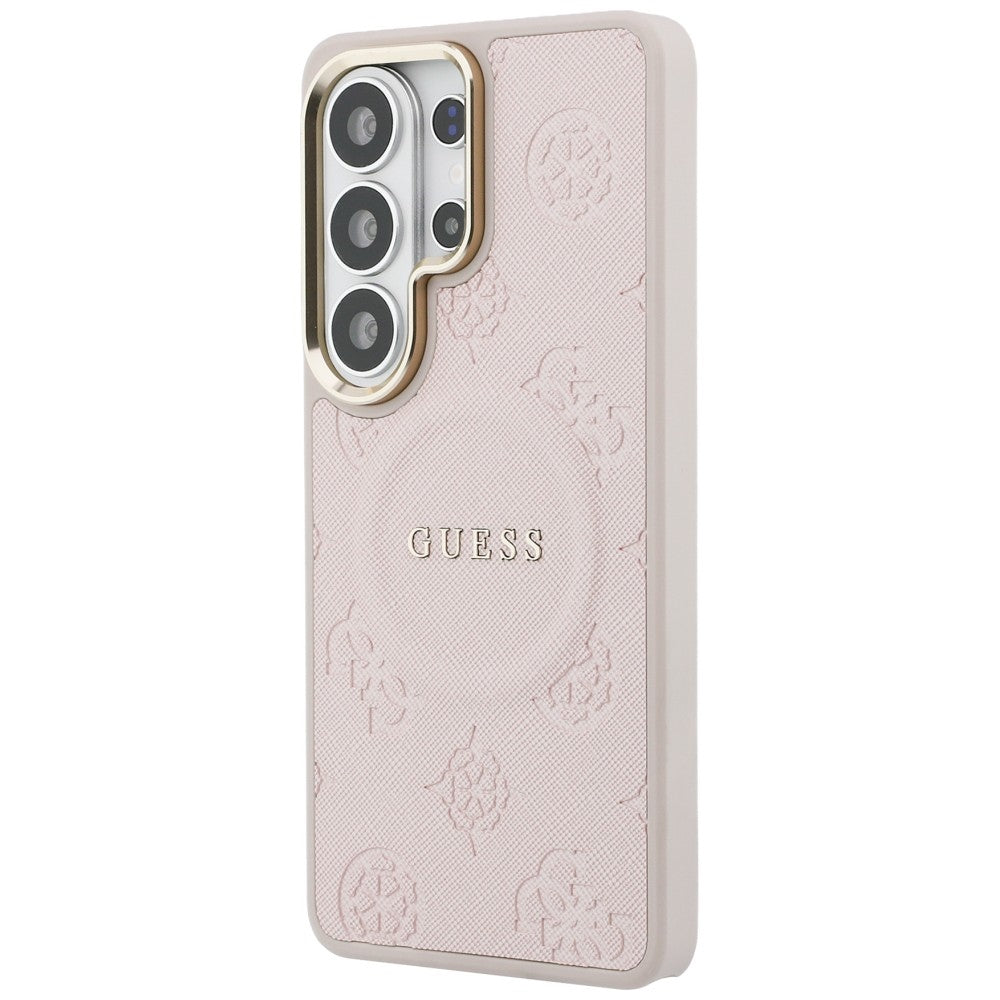 MagSafe futrola za Samsung Galaxy S26 Ultra S948, Guess, Saffiano Peony Embossed Ring, Roza