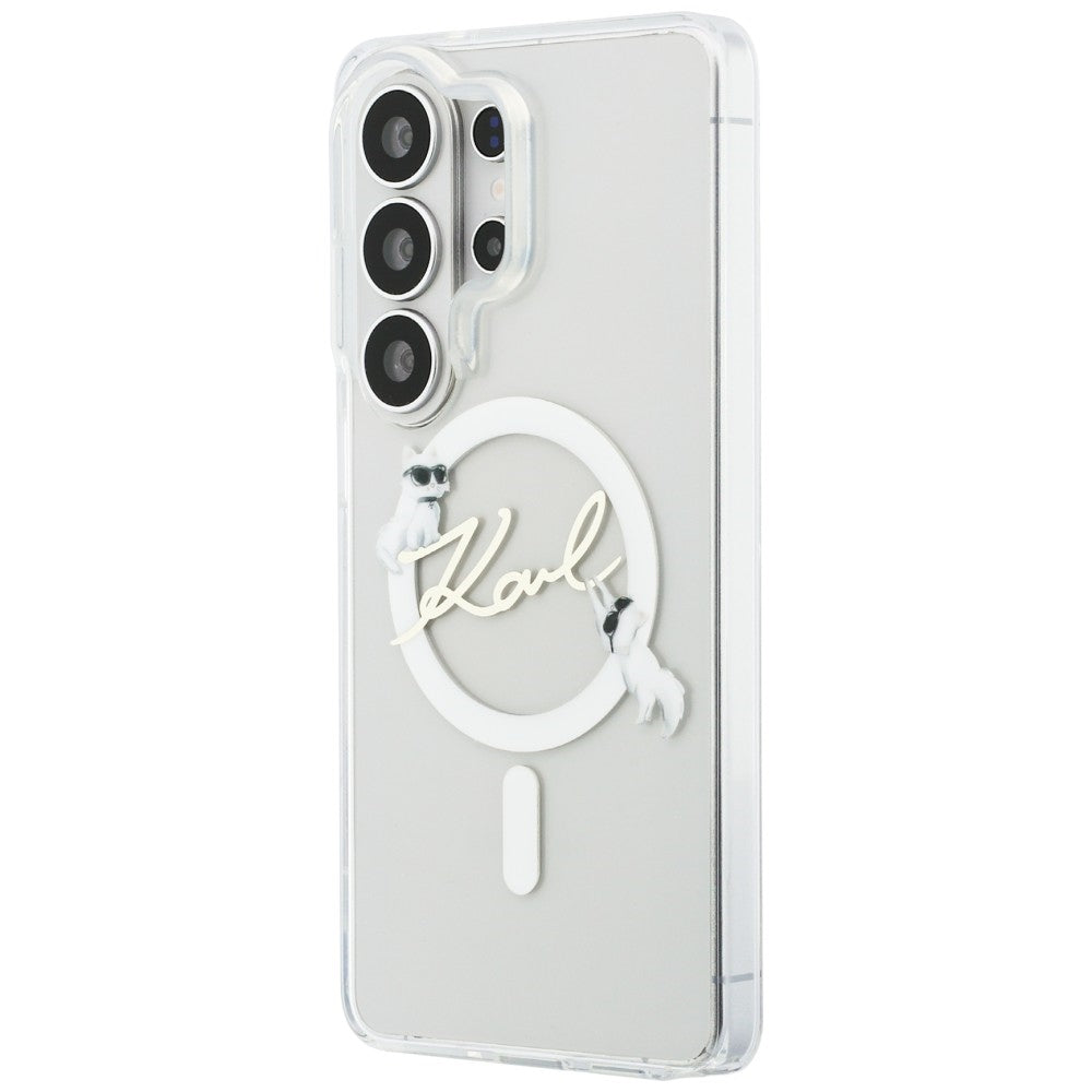 MagSafe futrola za Samsung Galaxy S26 Ultra S948, Karl Lagerfeld, IML Choupette Karl Script Logo, Bijela
