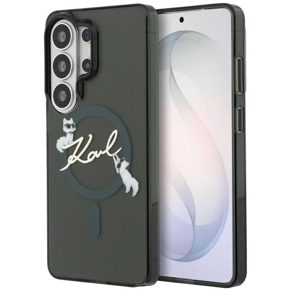 Futrola MagSafe za Samsung Galaxy S26 Ultra S948, Karl Lagerfeld, IML Choupette Karl Script Logo, Crna