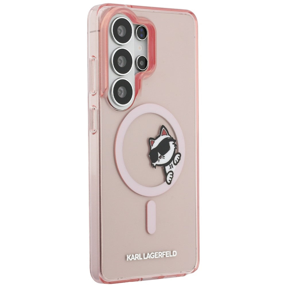 Futrola MagSafe za Samsung Galaxy S26 Ultra S948, Karl Lagerfeld, IML Choupette Peekaboo Logo, Roza
