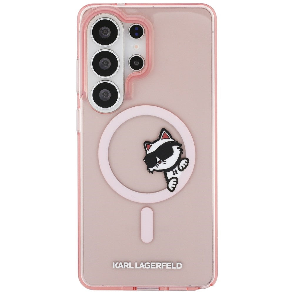 Futrola MagSafe za Samsung Galaxy S26 Ultra S948, Karl Lagerfeld, IML Choupette Peekaboo Logo, Roza