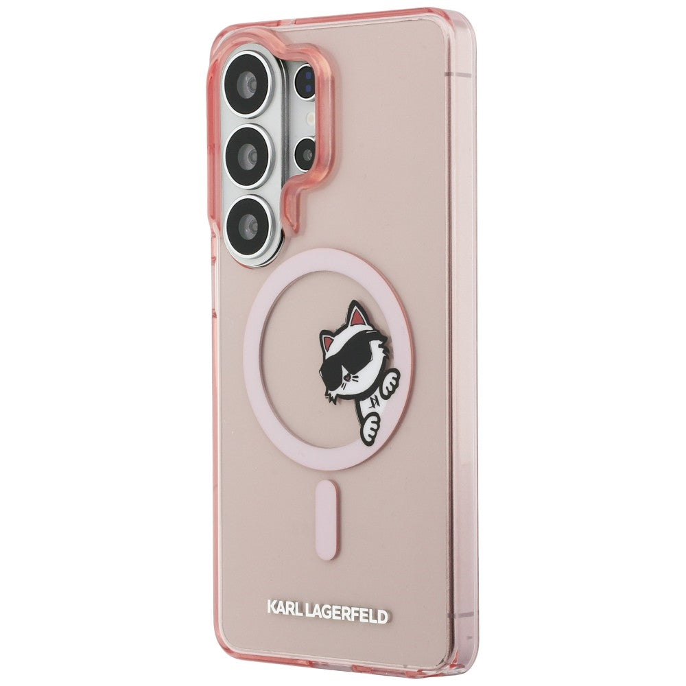 Futrola MagSafe za Samsung Galaxy S26 Ultra S948, Karl Lagerfeld, IML Choupette Peekaboo Logo, Roza