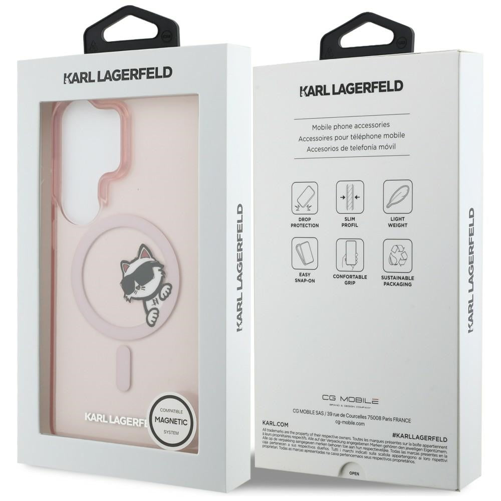 Futrola MagSafe za Samsung Galaxy S26 Ultra S948, Karl Lagerfeld, IML Choupette Peekaboo Logo, Roza