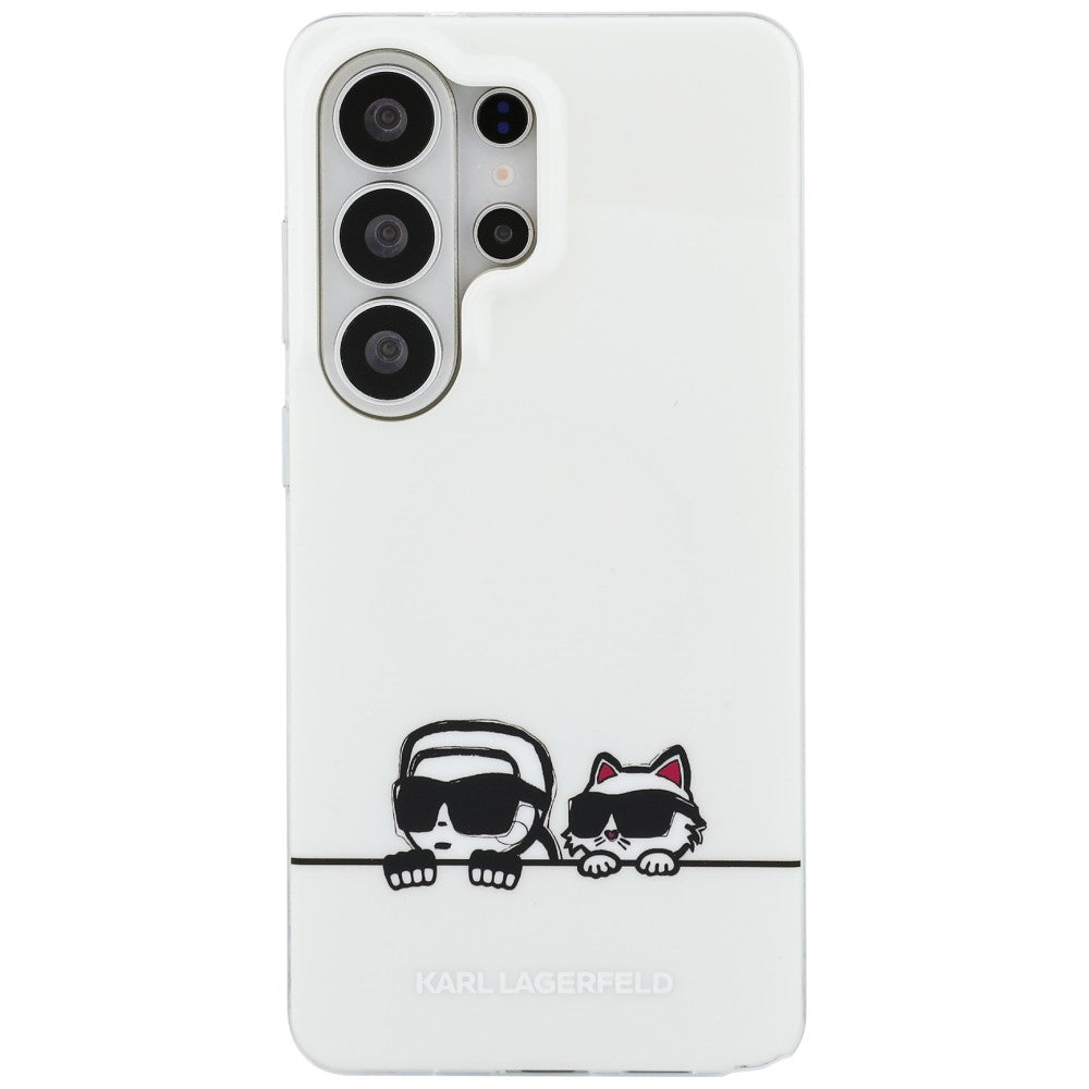 Futrola MagSafe za Samsung Galaxy S26 Ultra S948, Karl Lagerfeld, IML Karl & Choupette Peekaboo Logo, Bijela