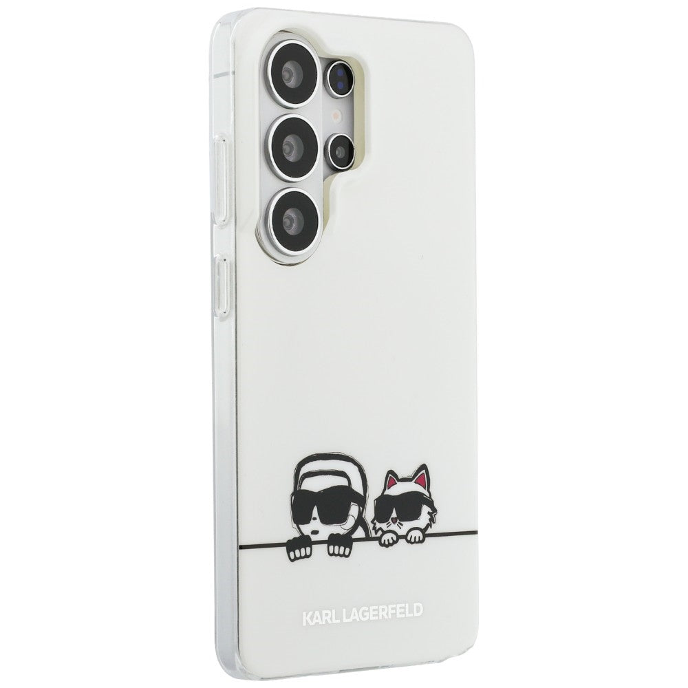 Futrola MagSafe za Samsung Galaxy S26 Ultra S948, Karl Lagerfeld, IML Karl & Choupette Peekaboo Logo, Bijela