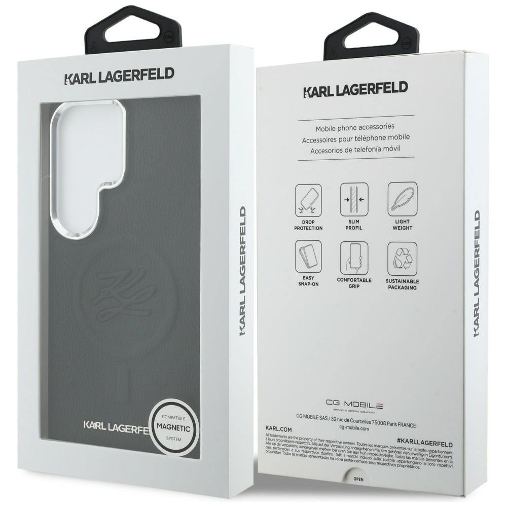 MagSafe futrola za Samsung Galaxy S26 Ultra S948, Karl Lagerfeld, Initial Logo Debossed, Crna