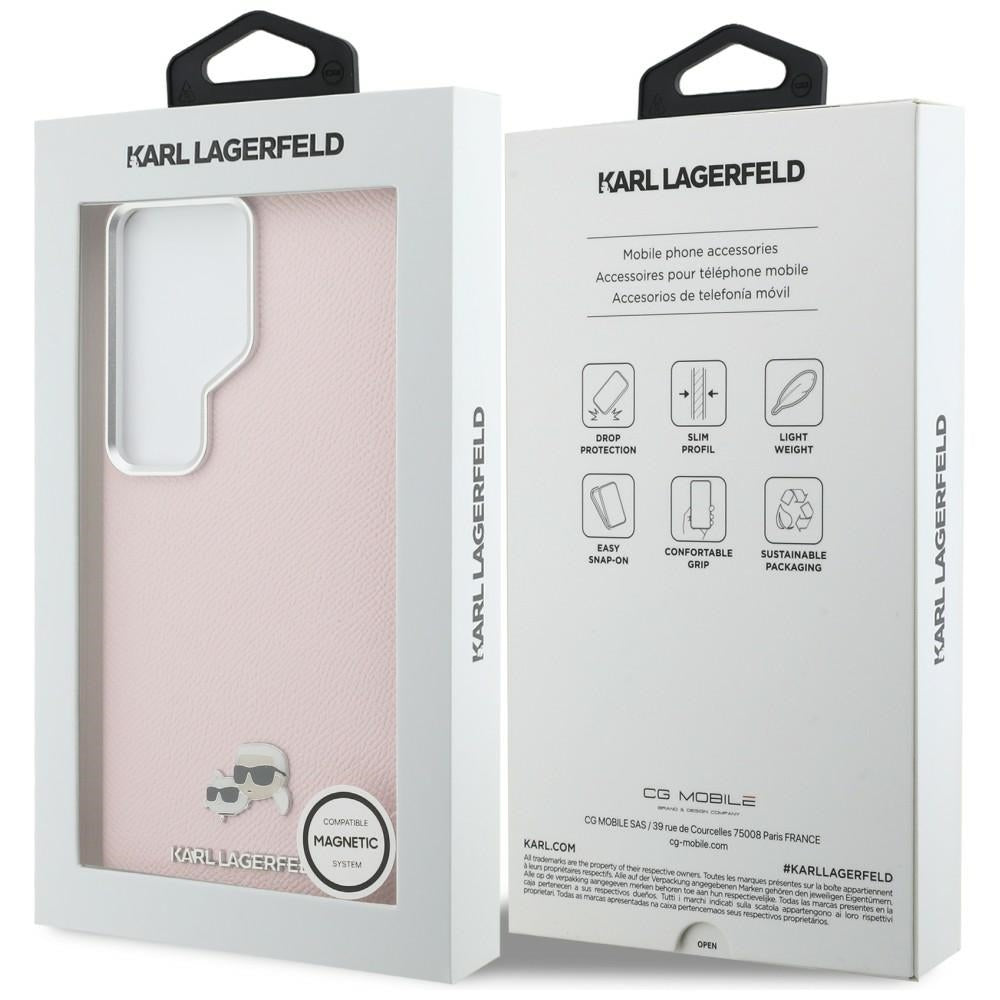 Futrola MagSafe za Samsung Galaxy S26 Ultra S948, Karl Lagerfeld, Karl & Choupette Head's Pin, Roza