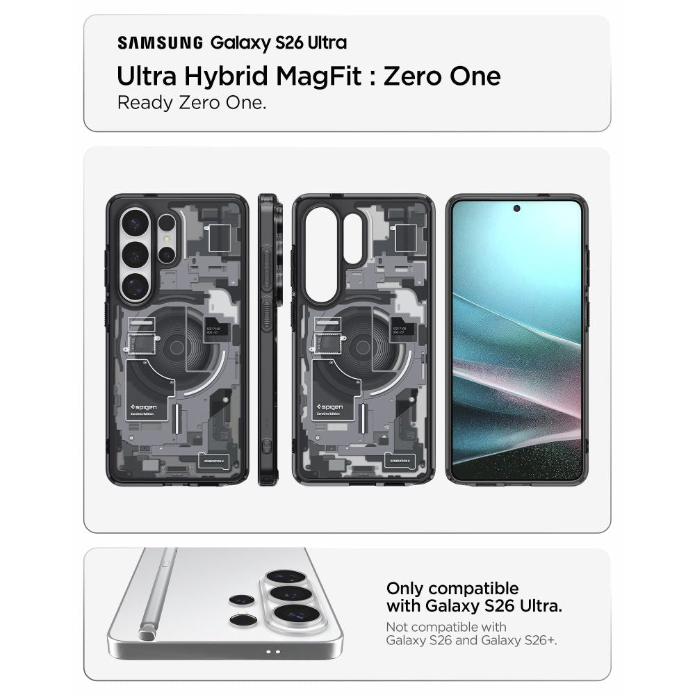 Futrola MagSafe za Samsung Galaxy S26 Ultra S948, Spigen, Ultra Hybrid Zero One, Crna ACS10682