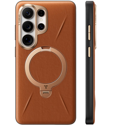 Futrola MagSafe za Samsung Galaxy S26 Ultra, Torras, QPRO Leather, Smeđa