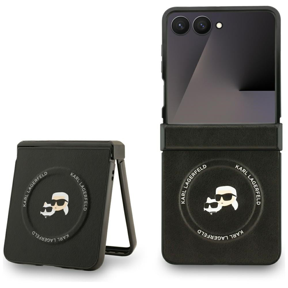MagSafe futrola za Samsung Galaxy Z Flip7 F766, Karl Lagerfeld, Karl & Choupette Pins, Crna