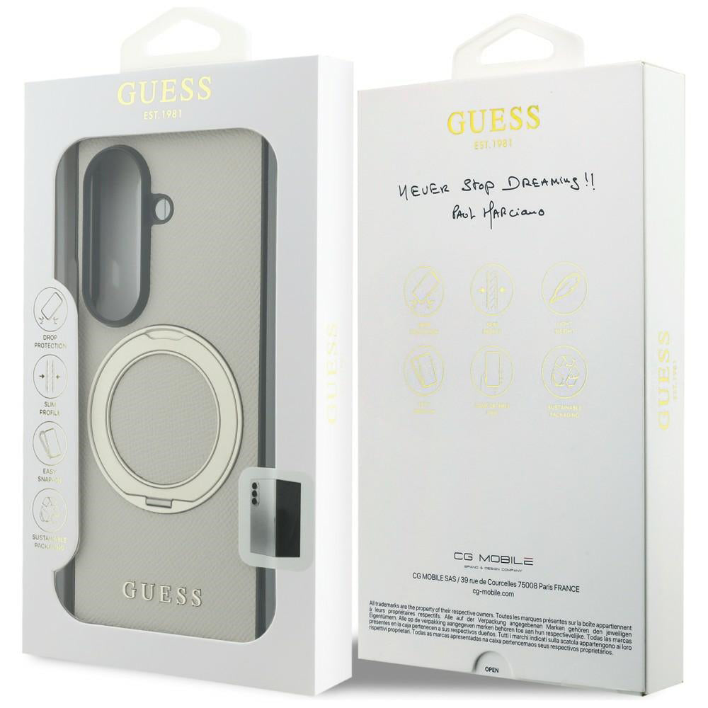 MagSafe maska za Samsung Galaxy Z Fold8 Ultra F976, Guess, Ring Stand Grained Classic Logo, Bež