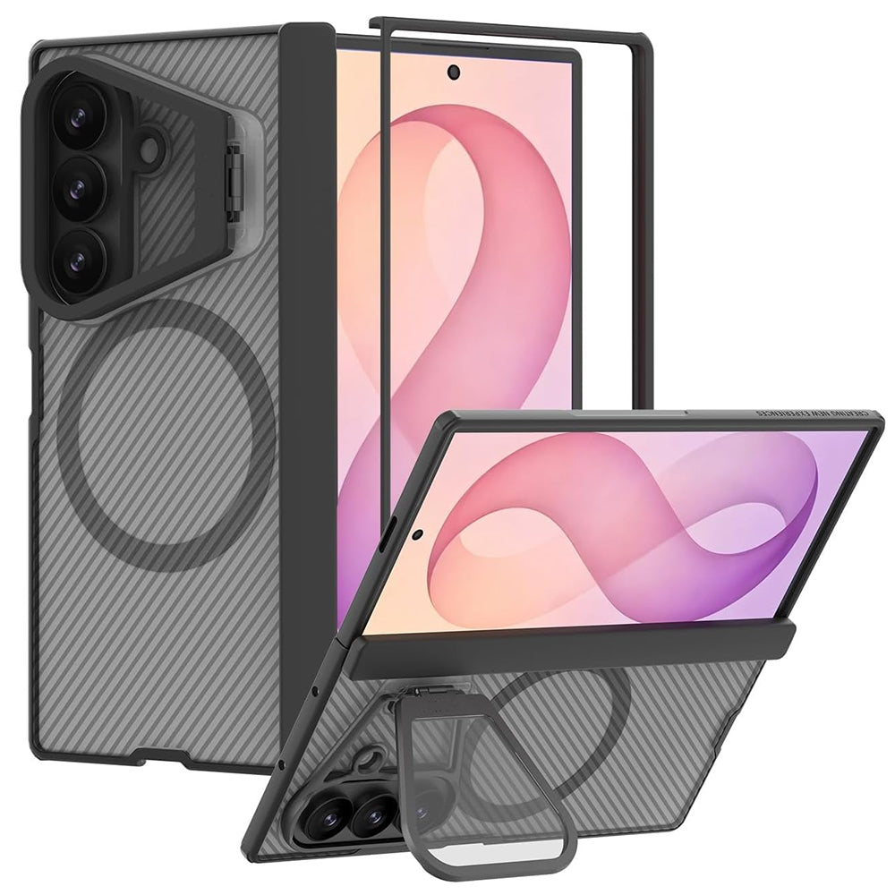 MagSafe futrola za Samsung Galaxy Z Fold8 Ultra F976, Nillkin, CamShield Pro s prozirnim poklopcem leće, crna prozirna