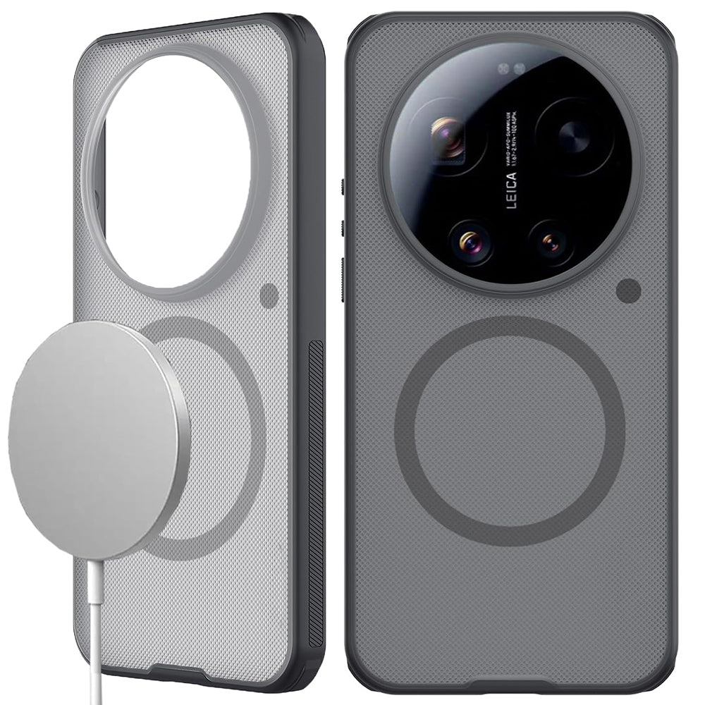 MagSafe futrola za Xiaomi 17 Ultra, Nillkin, Super Shield Pro, Crna Prozirna Satenirana