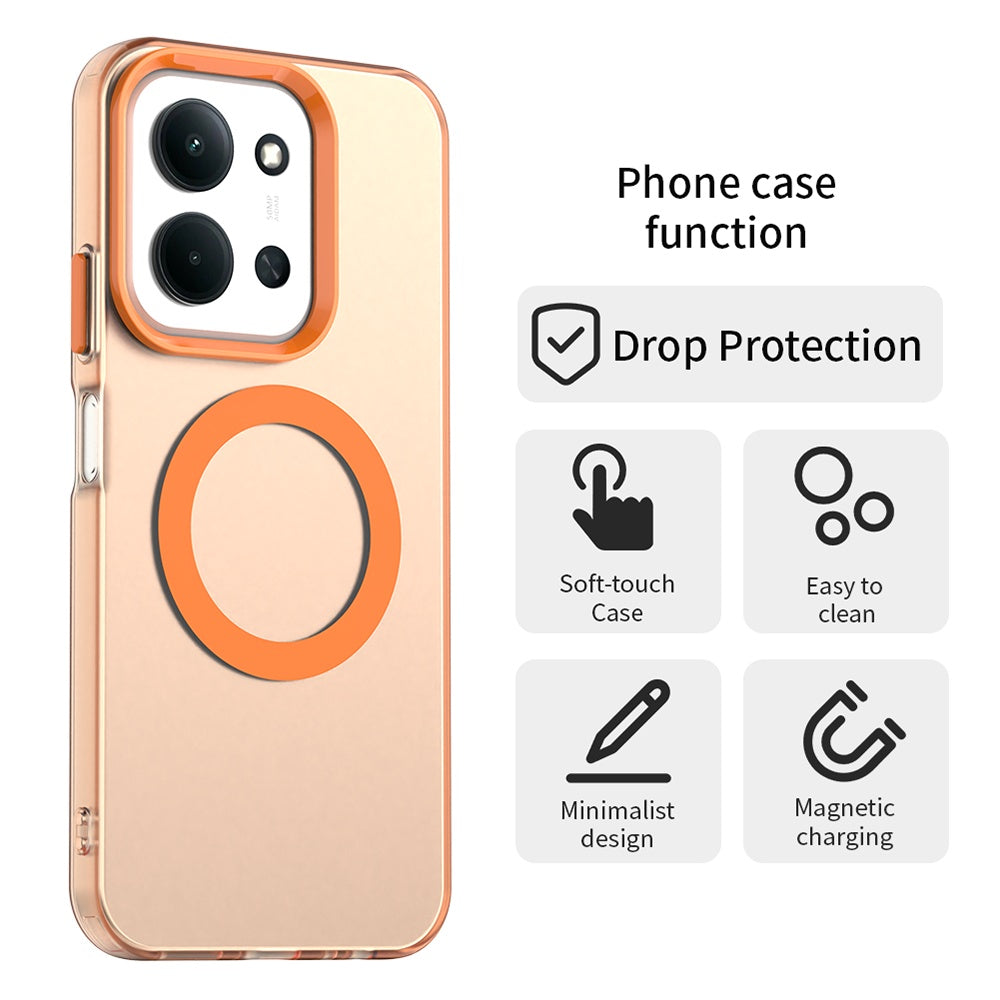 MagSafe futrola za Xiaomi Poco C85 4G / Redmi 15C 5G / 15C 4G, Techsuit, CandyCase, Narančasta