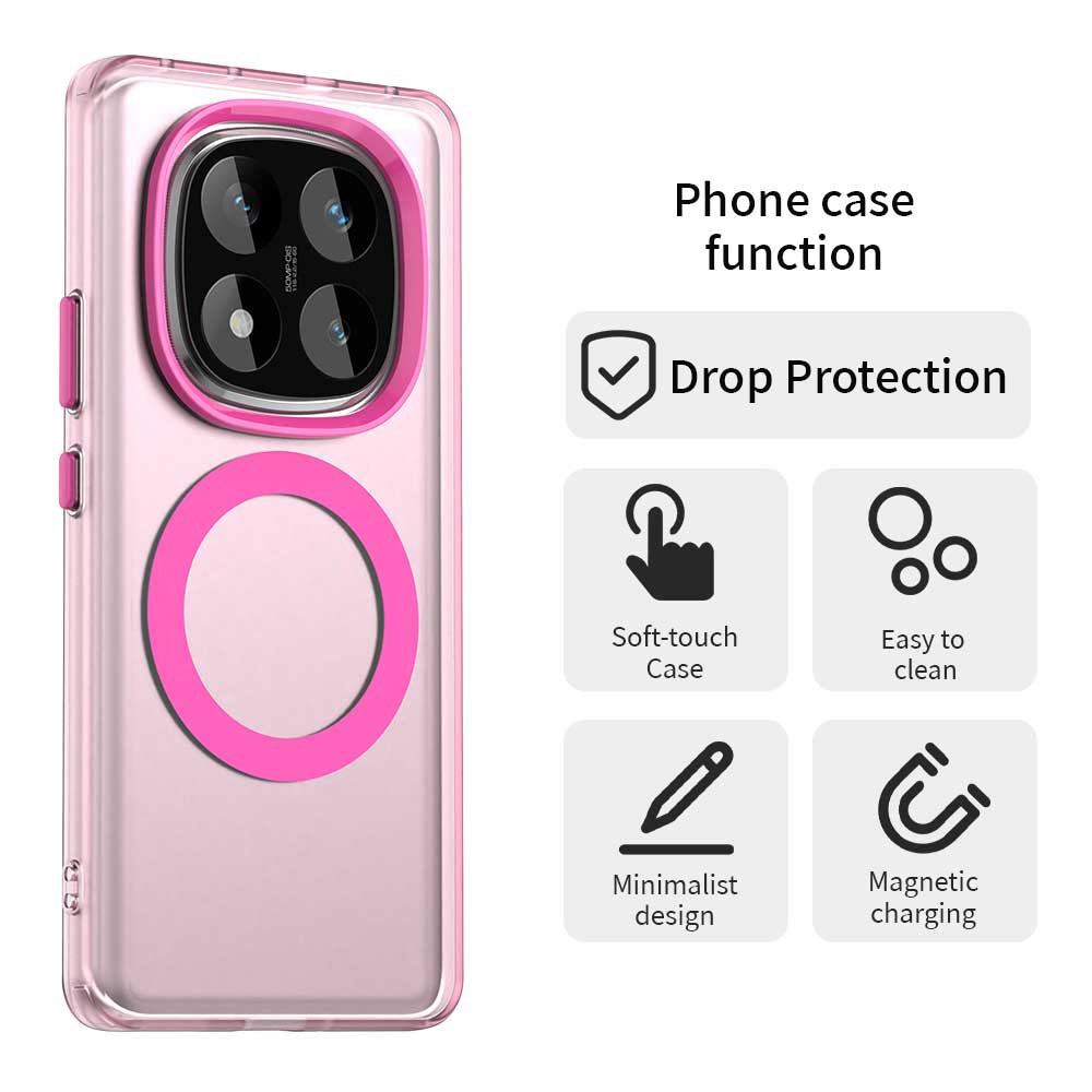 MagSafe maska za Xiaomi Poco X7 / Redmi Note 14 Pro 5G, Techsuit, CandyCase, Roza