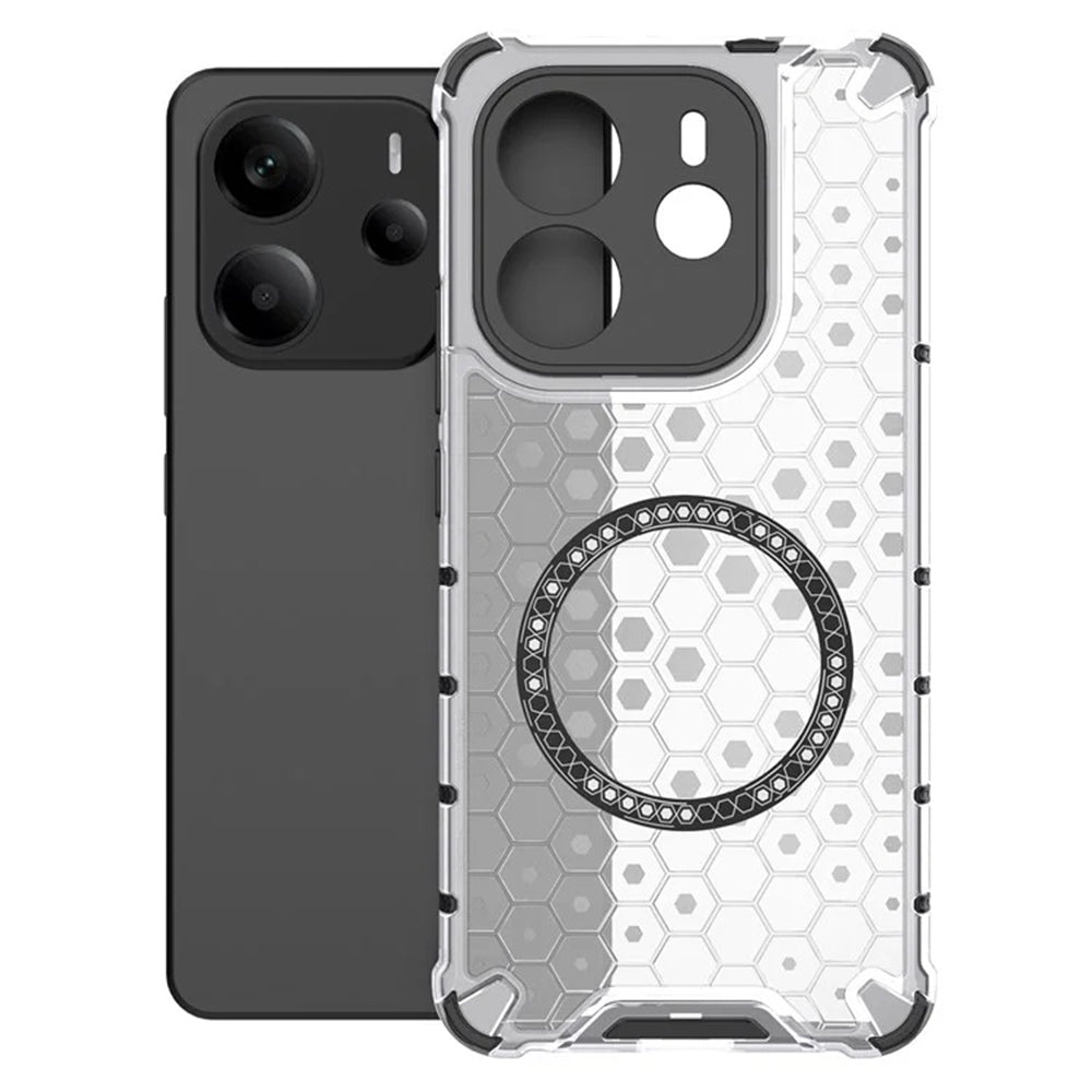 MagSafe futrola za Xiaomi Redmi Note 14 5G, Techsuit, HoneyComb Shield, Bijela