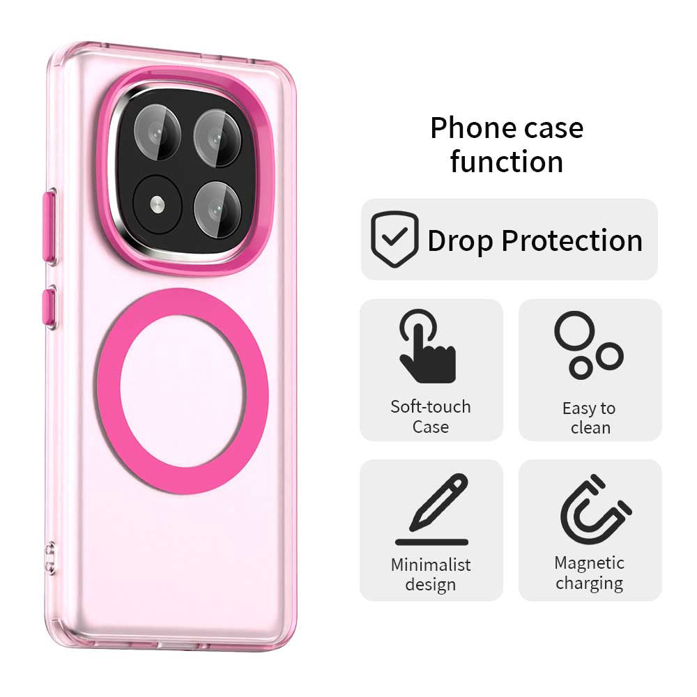 MagSafe maska za Xiaomi Redmi Note 14 Pro+ 5G, Techsuit, CandyCase, Roza