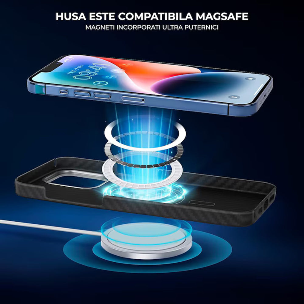 Futrola MagSafe za Apple iPhone 17 Pro Max, Techsuit, Aramid Fiber, Crna