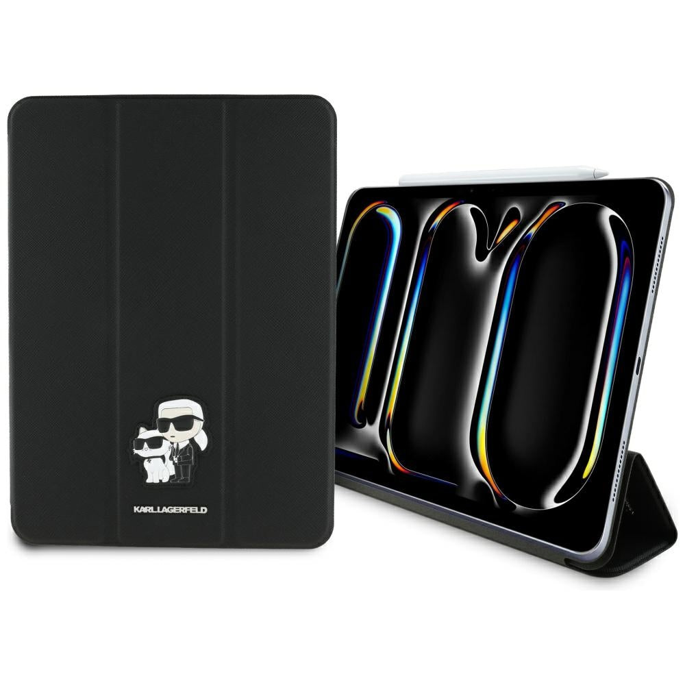 Futrola za Apple iPad Pro 11 (2024), Karl Lagerfeld, Saffiano Karl & Choupette, Crna